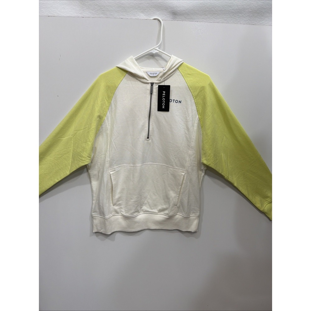 Peloton Womens M  Sweatshirt‎ Hoodie 1/4 Zip Raglan Pullover Lime NWT